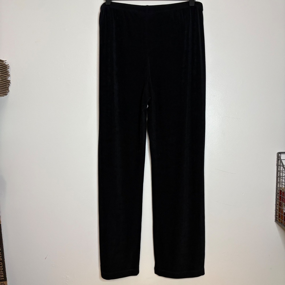 Chico's Travelers Slinky Knit Pants Women 1P MP Black Straight Leg Pull On